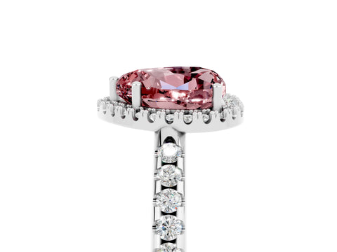 White gold Heart Cut Morganite Pavé Halo Ring with Four-Prong Setting_17