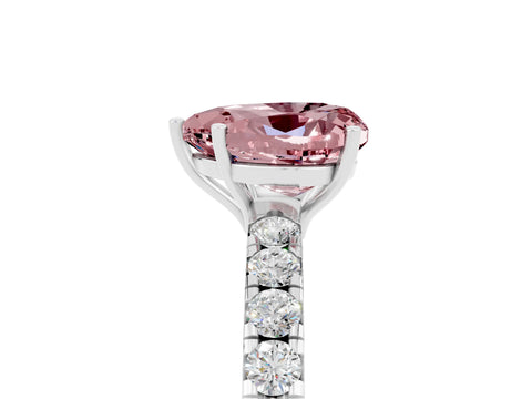 White gold Heart Cut Morganite Pavé Solitaire Engagement Ring with Four-Prong Setting_17
