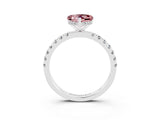 White gold Heart Cut Morganite Pave Band Solitaire Ring with Four-Prong Setting_27
