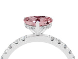 White gold Heart Cut Morganite Pave Band Solitaire Ring with Four-Prong Setting_28