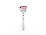 White gold Heart Cut Morganite Ring with Side Stones and Four-Prong Setting_38
