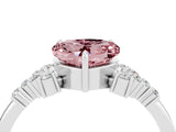 White gold Heart Cut Morganite Ring with Side Stones and Four-Prong Setting_40
