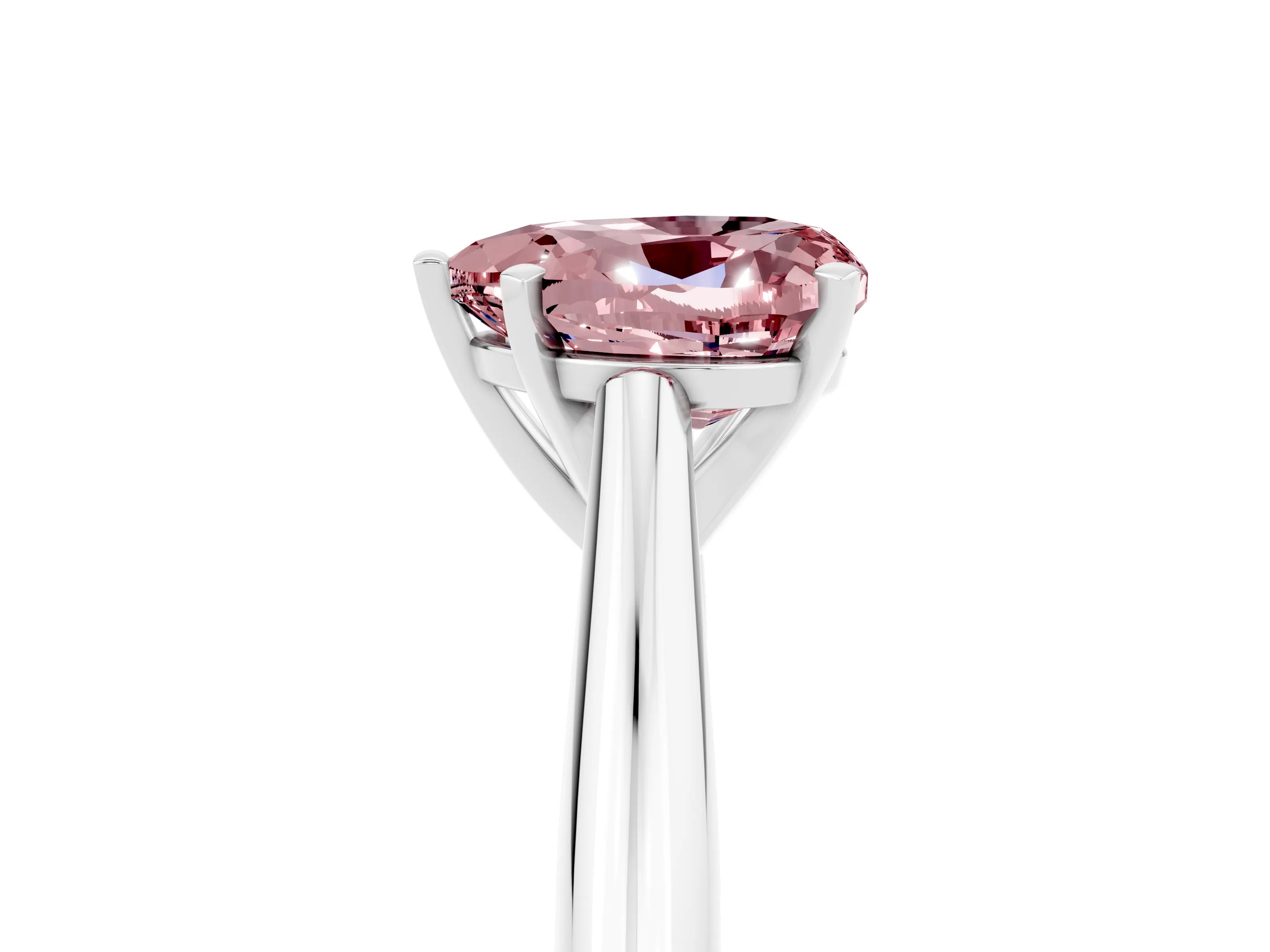 White gold Heart Cut Morganite Solitaire Engagement Ring with Cathedral Setting and Four-Prong Mount_17