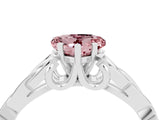 White gold Heart Cut Morganite Solitaire Engagement Ring with Celtic Knot Band and Four-Prong Setting_4