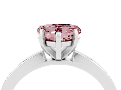 White gold Heart Cut Morganite Solitaire Engagement Ring with Classic Band and Four-Prong Setting_28