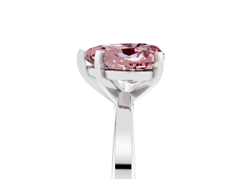 White gold Heart Cut Morganite Solitaire Engagement Ring with Classic Band and Four-Prong Setting_29