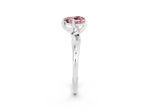 White gold Heart Cut Morganite Solitaire Engagement Ring with Four-Prong Setting and Classic Band_14