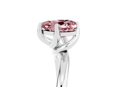 White gold Heart Cut Morganite Solitaire Engagement Ring with Four-Prong Setting and Classic Band_17