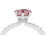 White gold Heart Cut Morganite Solitaire Engagement Ring with Pavé Band and Four-Prong Setting_4