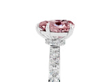 White gold Heart Cut Morganite Solitaire Engagement Ring with Pavé Band and Four-Prong Setting_5