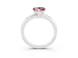 White gold Heart Cut Morganite Solitaire Engagement Ring with Round Band and Four-Prong Setting_3