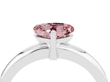 White gold Heart Cut Morganite Solitaire Engagement Ring with Round Band and Four-Prong Setting_4
