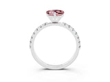 White gold Heart Cut Morganite Solitaire Pavé Band with Four-Prong Setting_3