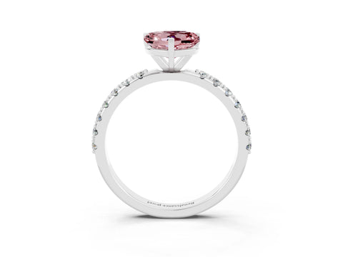 White gold Heart Cut Morganite Solitaire Pavé Band with Four-Prong Setting_3
