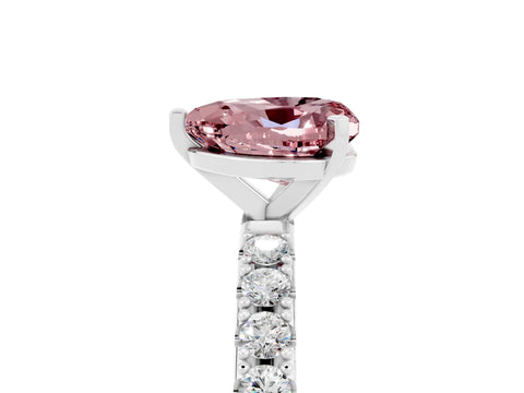 White gold Heart Cut Morganite Solitaire Pavé Band with Four-Prong Setting_5