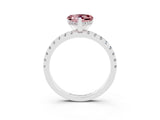 White gold Heart Cut Morganite Solitaire Ring with Pavé Band and Four-Prong Setting_27