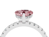 White gold Heart Cut Morganite Solitaire Ring with Pavé Band and Four-Prong Setting_28
