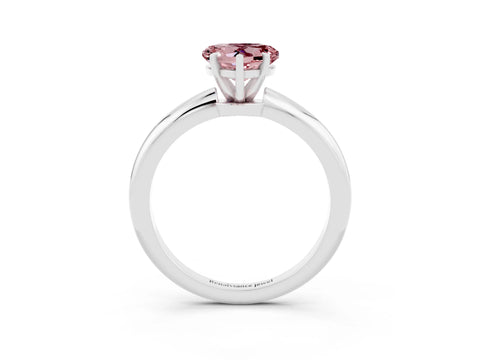 White gold Heart Cut Morganite Solitaire Ring with Six-Prong Setting and Classic Band_15