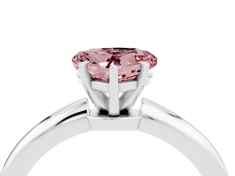 White gold Heart Cut Morganite Solitaire Ring with Six-Prong Setting and Classic Band_16