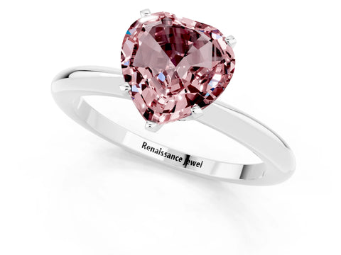 White gold Heart Cut Morganite Solitaire Ring with Six-Prong Setting and Classic Band_19