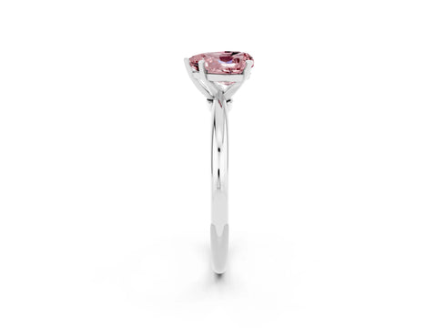 White gold Heart Cut Morganite Solitaire Ring with Six-Prong Setting and Classic Band_2