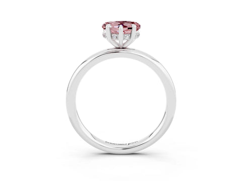 White gold Heart Cut Morganite Solitaire Ring with Thin Band and Four-Prong Setting_3