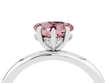 White gold Heart Cut Morganite Solitaire Ring with Thin Band and Four-Prong Setting_4