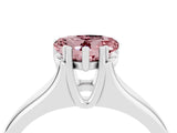 White gold Heart Cut Morganite Solitaire Ring with Wide Band and Prong Setting_4
