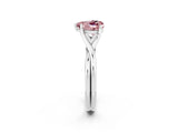 White gold Heart Cut Morganite Solitaire Twist Band Prong Setting Ring_38