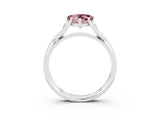 White gold Heart Cut Morganite Solitaire Twist Band Prong Setting Ring_39