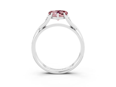 White gold Heart Cut Morganite Solitaire Twist Band Prong Setting Ring_39