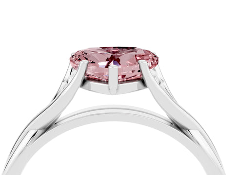 White gold Heart Cut Morganite Solitaire Twist Band Prong Setting Ring_40