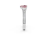 White gold Heart Cut Morganite Split Shank Engagement Ring with Pavé Band_2