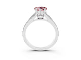 White gold Heart Cut Morganite Split Shank Engagement Ring with Pavé Band_3