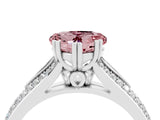 White gold Heart Cut Morganite Split Shank Engagement Ring with Pavé Band_4