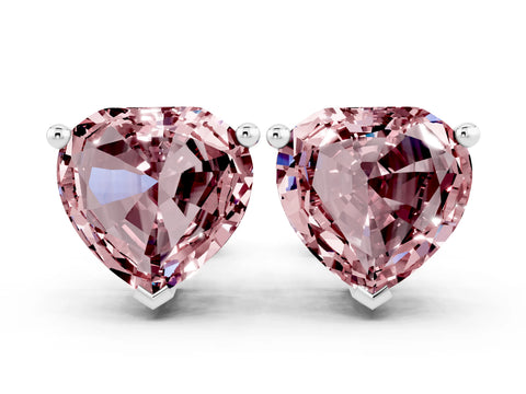 White gold Heart Cut Morganite Stud Earrings_18