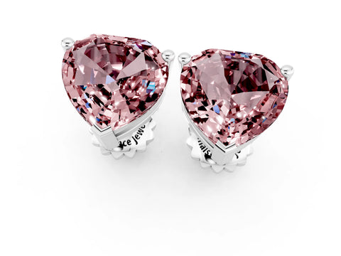 White gold Heart Cut Morganite Stud Earrings_19