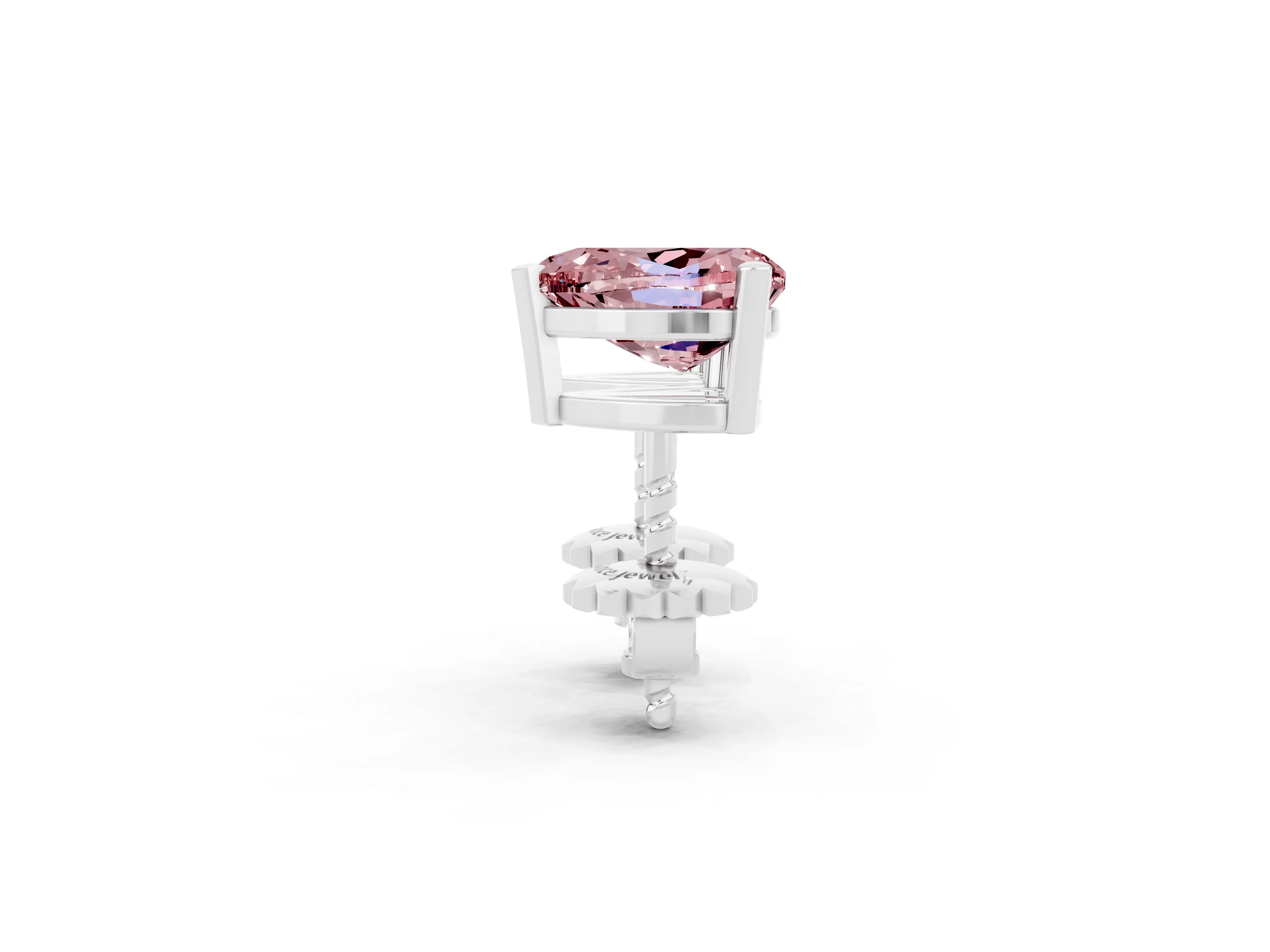 White gold Heart Cut Morganite Stud Earrings_20