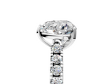 White gold Heart Cut Pavé Band Solitaire Ring with Four-Prong Setting_261