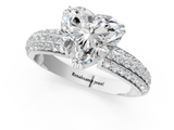 White gold Heart Cut Pave Diamond Engagement Ring with Channel Set Band and Four-Prong Setting_27
