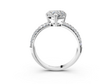 White gold Heart Cut Pave Diamond Engagement Ring with Channel Set Band and Four-Prong Setting_29