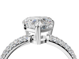 White gold Heart Cut Pave Diamond Engagement Ring with Channel Set Band and Four-Prong Setting_30