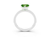 White gold Heart Cut Peridot Milgrain Pavé Engagement Ring with Four-Prong Setting_15