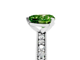 White gold Heart Cut Peridot Milgrain Pavé Engagement Ring with Four-Prong Setting_17
