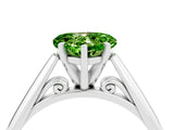 White gold Heart Cut Peridot Solitaire Engagement Ring with Cathedral Setting and Four-Prong Mount_10