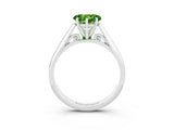 White gold Heart Cut Peridot Solitaire Engagement Ring with Cathedral Setting and Four-Prong Mount_51