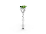 White gold Heart Cut Peridot Solitaire Engagement Ring with Celtic Knot Band and Four-Prong Setting_2