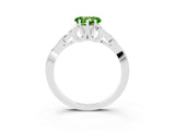 White gold Heart Cut Peridot Solitaire Engagement Ring with Celtic Knot Band and Four-Prong Setting_3