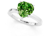 White gold Heart Cut Peridot Solitaire Engagement Ring with Classic Band and Four-Prong Setting_25