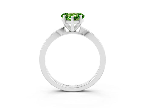 White gold Heart Cut Peridot Solitaire Engagement Ring with Classic Band and Four-Prong Setting_27